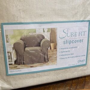 NEW Sure Fit Natural chair Slipcover 100% cotton